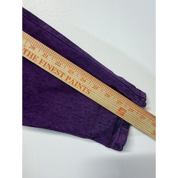 Vtg Sundance Women’s Denim Open Jacket PURPLE Acid Washed Southwestern Painted M - Picture 6 of 14